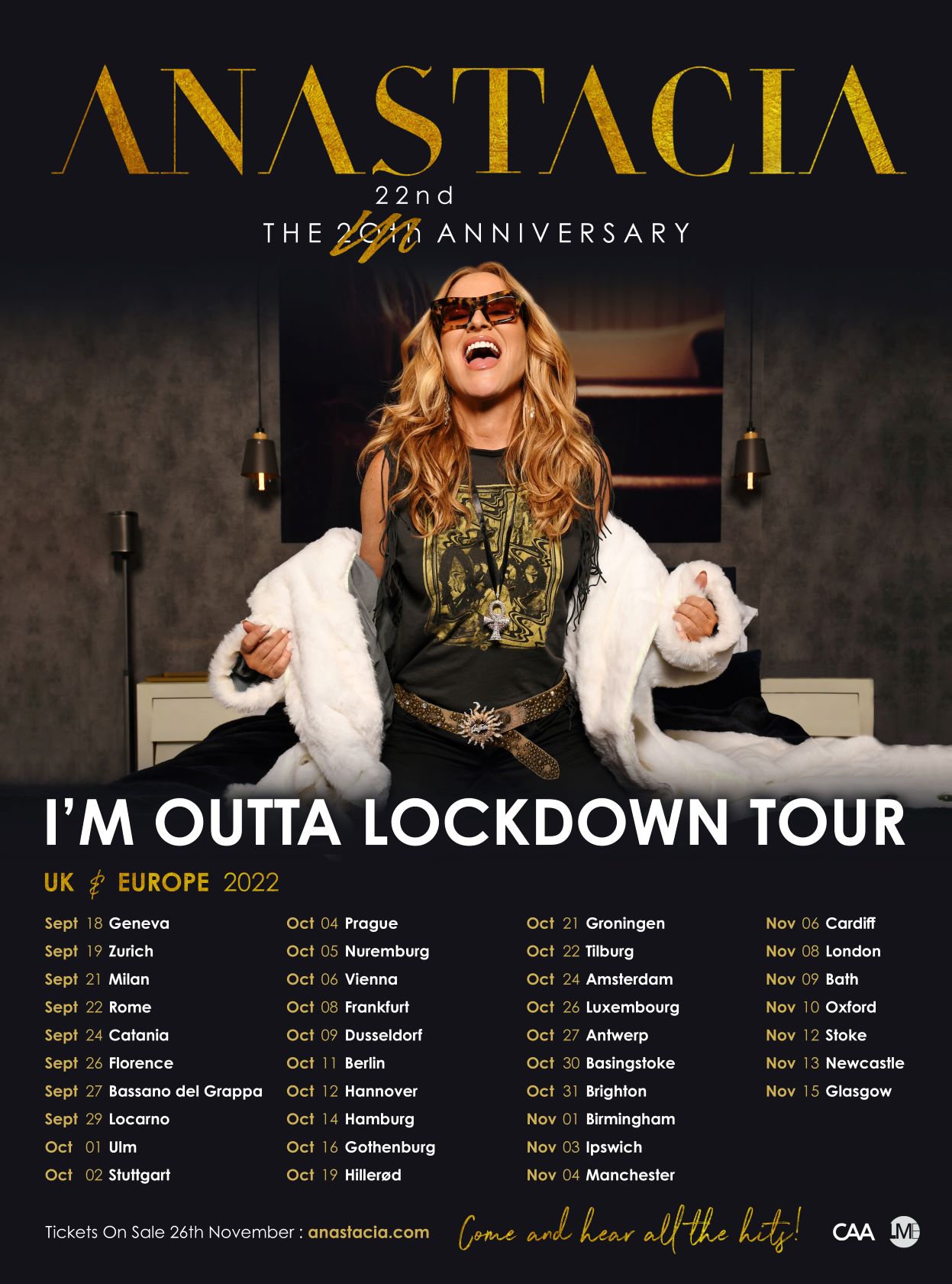 Anastacia I'm Outta Lockdown Tour 2022